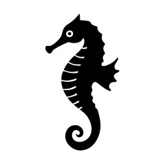 seahorse icon, seahorse silhouette vector illustration-simple silhouette illustration of seahorse, perfect for seahorse logos and icons