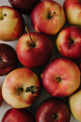 red apples on a white background