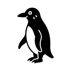 penguin icon, penguin silhouette vector illustration-simple silhouette illustration of penguin, perfect for penguin logos and icons