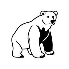 polar bear icon, polar bear silhouette vector illustration-simple silhouette illustration of polar bear, perfect for polar bear logos and icons