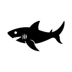 shark icon, shark silhouette vector illustration-simple silhouette illustration of shark, perfect for shark logos and icons
