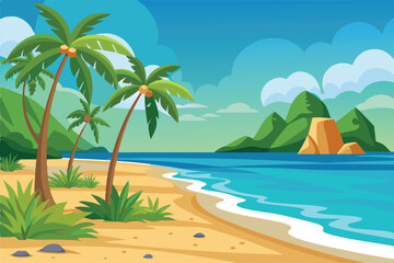 Fototapeta premium Seaside Vector Background