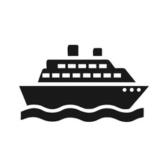 Obraz premium Isolated cruise ship vector illustration ocean liner travel vacation cruise ship icon cruise ship art