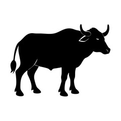 buffalo icon, buffalo silhouette vector illustration-simple silhouette illustration of buffalo, perfect for buffalo logos and icons