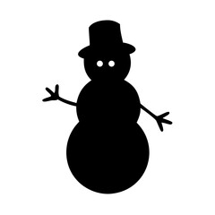 Snowman silhouette vector christmas winter holiday snow cold december frost festive season merry happy