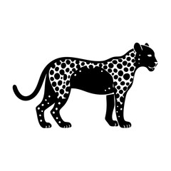 leopard icon, leopard silhouette vector illustration-simple silhouette illustration of leopard, perfect for leopard logos and icons