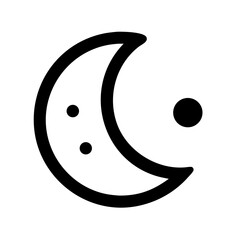 Crescent moon night sky astrology lunar phase celestial body astronomy space dream moonlight icon vector