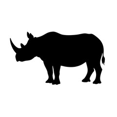 rhino icon, rhino silhouette vector illustration-simple silhouette illustration of rhino, perfect for rhino logos and icons
