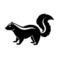 skunk icon, skunk silhouette vector illustration-simple silhouette illustration of skunk, perfect for skunk logos and icons