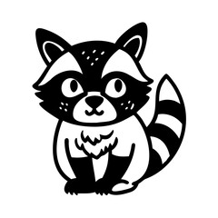raccoon icon, raccoon silhouette vector illustration-simple silhouette illustration of raccoon, perfect for raccoon logos and icons