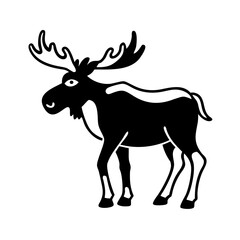 moose icon, moose silhouette vector illustration-simple silhouette illustration of moose, perfect for moose logos and icons
