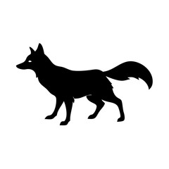 fox icon, fox silhouette vector illustration-simple silhouette illustration of fox, perfect for fox logos and icons
