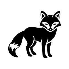 Fototapeta premium fox icon, fox silhouette vector illustration-simple silhouette illustration of fox, perfect for fox logos and icons