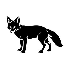 fox icon, fox silhouette vector illustration-simple silhouette illustration of fox, perfect for fox logos and icons