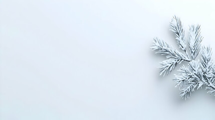 Obraz premium Frosted Branch On White Background
