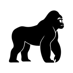gorilla icon, gorilla silhouette vector illustration-simple silhouette illustration of gorilla, perfect for gorilla logos and icons
