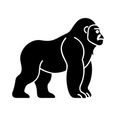 Obraz premium gorilla icon, gorilla silhouette vector illustration-simple silhouette illustration of gorilla, perfect for gorilla logos and icons