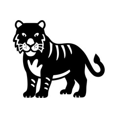 tiger icon, tiger silhouette vector illustration-simple silhouette illustration of tiger, perfect for tiger logos and icons