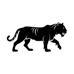 Fototapeta premium tiger icon, tiger silhouette vector illustration-simple silhouette illustration of tiger, perfect for tiger logos and icons