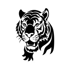tiger icon, tiger silhouette vector illustration-simple silhouette illustration of tiger, perfect for tiger logos and icons