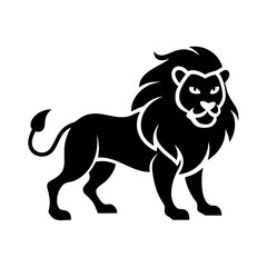 lion icon, lion silhouette vector illustration-simple silhouette illustration of lion, perfect for lion logos and icons