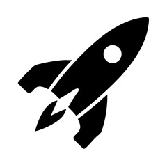 Rocket launch spaceship vector illustration space exploration startup business icon graphic design element