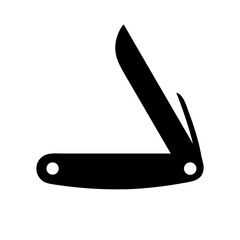 Pocket knife vector illustration: folding knife, utility knife, sharp blade, tool, equipment, cut, open