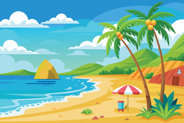 Fototapeta premium Seaside Vector Background