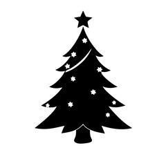 Obraz premium Christmas tree vector illustration with star decoration holiday season winter celebration design element