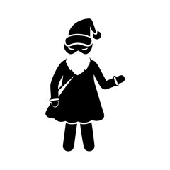 Illustration of santa claus with beard and hat for christmas holiday season celebration and winter