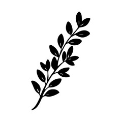thyme sprig icon, thyme sprig silhouette vector illustration-simple silhouette illustration of thyme sprig, perfect for thyme sprig logos and icons