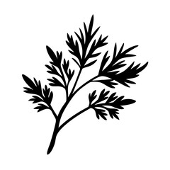 Fototapeta premium dill icon, dill silhouette vector illustration-simple silhouette illustration of dill, perfect for dill logos and icons