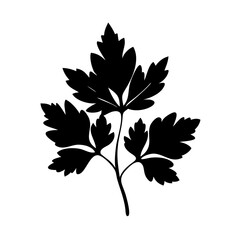 parsley sprig icon, parsley sprig silhouette vector illustration-simple silhouette illustration of parsley sprig, perfect for parsley sprig logos and icons