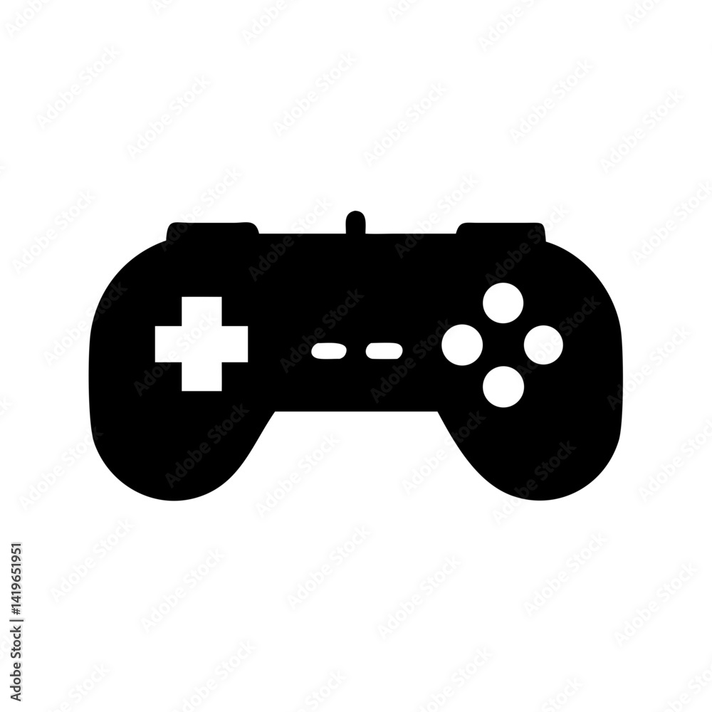 Poster gaming controller console gamepad joystick entertainment video game play device design vector art