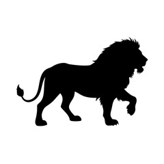 Lion silhouette vector illustration of a walking lion wild animal vector art design template animal