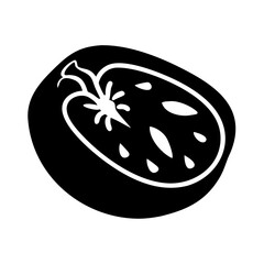 roma tomato icon, roma tomato silhouette vector illustration-simple silhouette illustration of roma tomato, perfect for roma tomato logos and icons