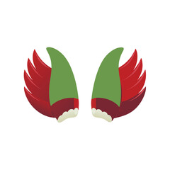 Naklejka premium tapered wings rounded tips on white background
