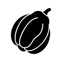 acorn squash icon, acorn squash silhouette vector illustration-simple silhouette illustration of acorn squash, perfect for acorn squash logos and icons
