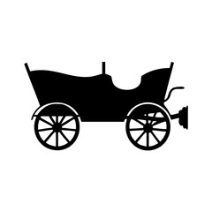 Antique carriage vector illustration vintage horse drawn buggy silhouette transport design graphic icon clip art
