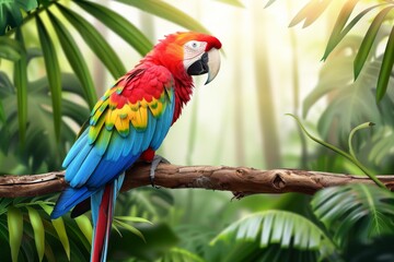 Vibrant Parrot in Rainforest