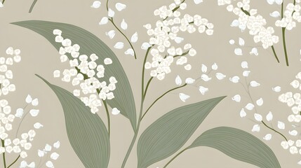 Elegant Lily of the Valley Floral Pattern Seamless Design