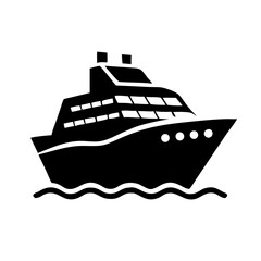 Obraz premium Cruise ship vector illustration of ocean liner travel vacation transport ferry boat silhouette design