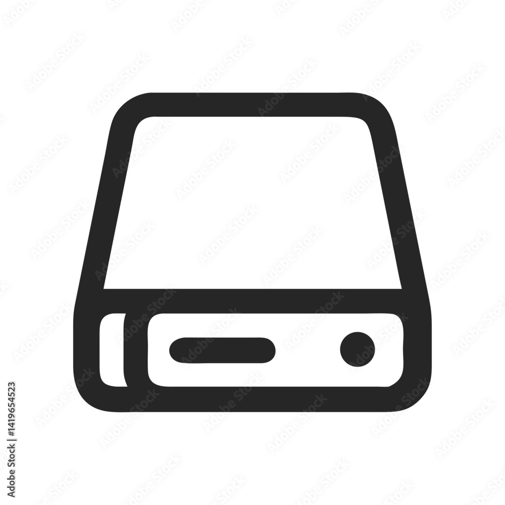 Poster Illustration of hard drive disk storage device data server computer technology backup file system