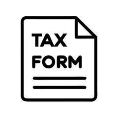 Tax form document vector icon illustration, financial paperwork, accounting, income tax return form filing