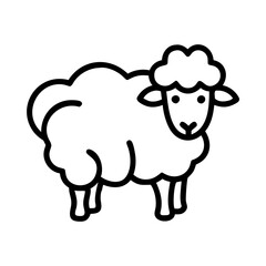 Sheep vector icon illustration, cute farm animal graphic design for agriculture and livestock use