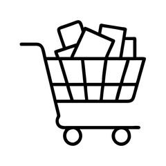 Shopping cart icon vector illustration for online store retail business and ecommerce design