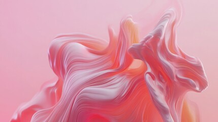 Obraz premium Abstract swirls of pink and white flowing in a dynamic composition.