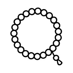 Black prayer beads rosary islamic muslim meditation tasbih dhikr allah subha misbaha outline