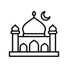 Mosque icon vector islamic muslim ramadan kareem eid mubarak building religion culture symbol 90