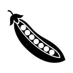 green peas in pod icon, green peas in pod silhouette vector illustration-simple silhouette illustration of green peas in pod, perfect for green peas in pod logos and icons